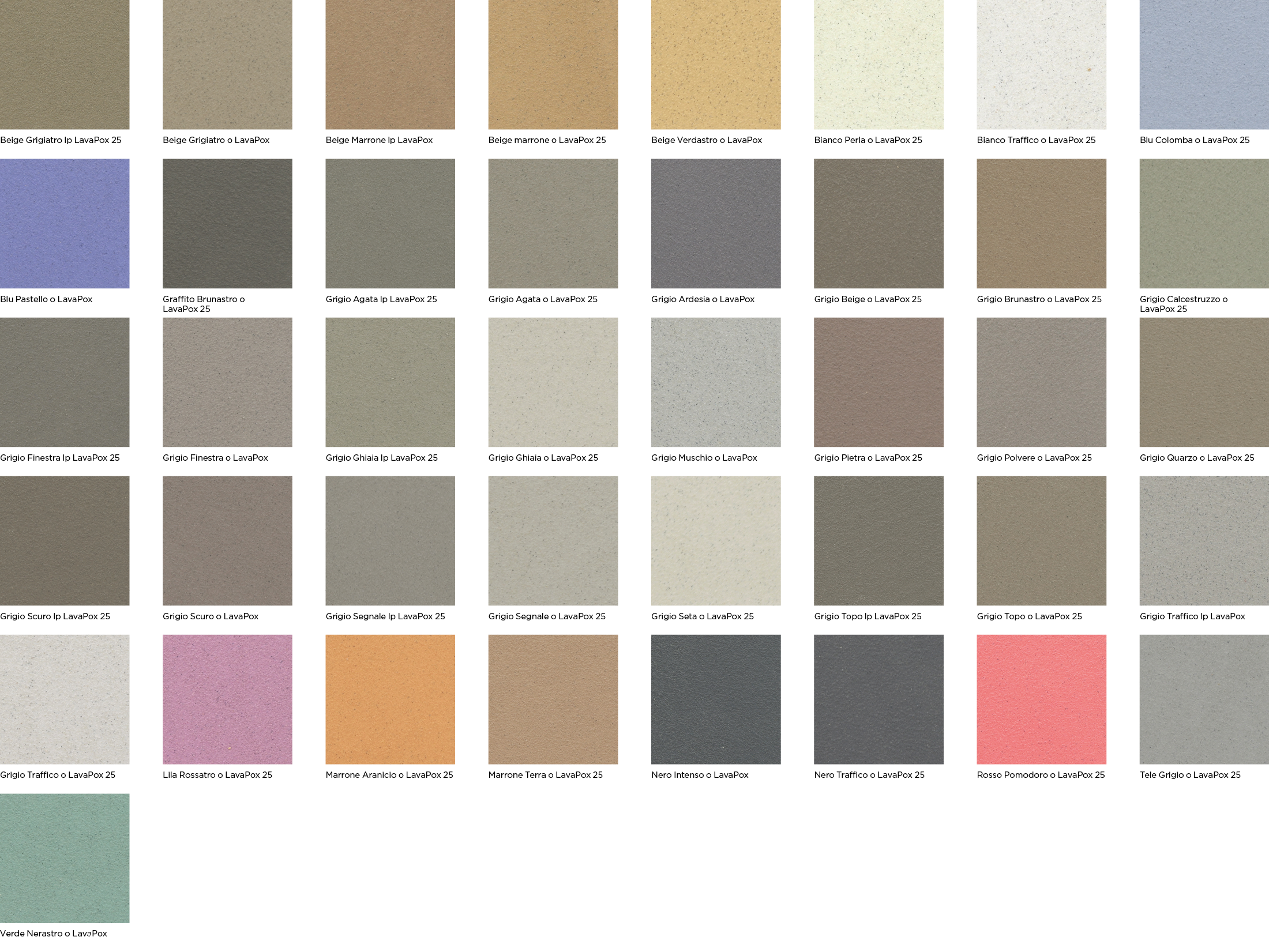 Kleuren lavapox en lavapox25 cemcolori